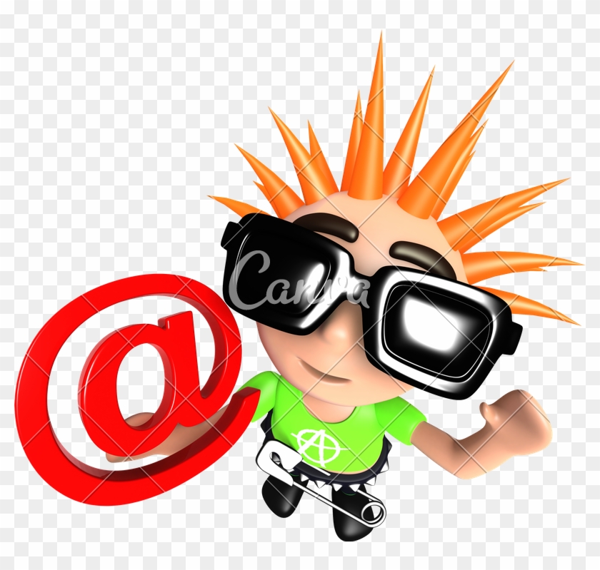 3d Funny Cartoon Punk Youth - Cartoon #1699738