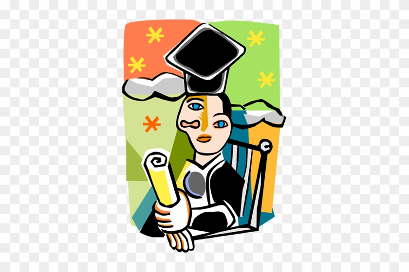 Picassos Person Graduating Royalty Free Vector Clip - Picassos Person Graduating Royalty Free Vector Clip #1699896