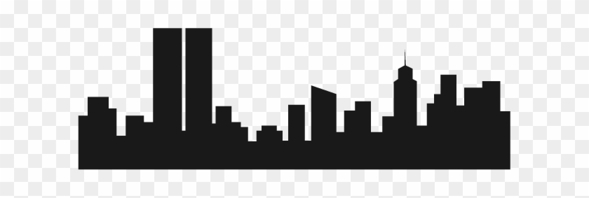 City Skyline Silhouette - City Buildings Clipart Black And White #1700037