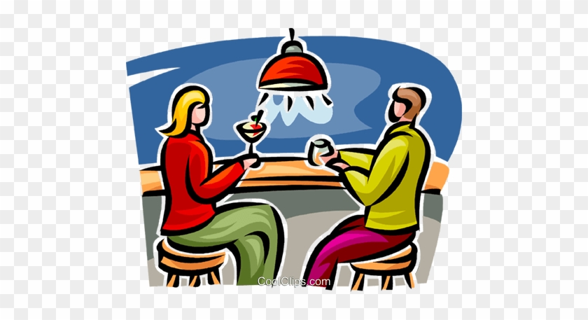 Couple Sitting At The Bar Royalty Free Vector Clip - Der Bar Clipart #1700079