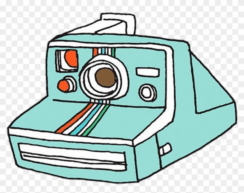 Polaroid camera line icon concept sign outline Vector Image