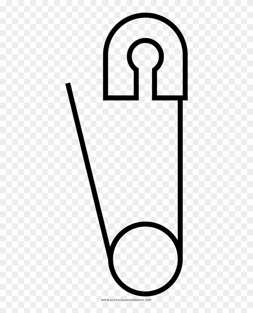 Safety Pin Coloring Page - Line Art #1700212