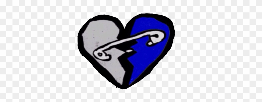 Blue Safety Pin - 5 Seconds Of Summer Heart #1700219