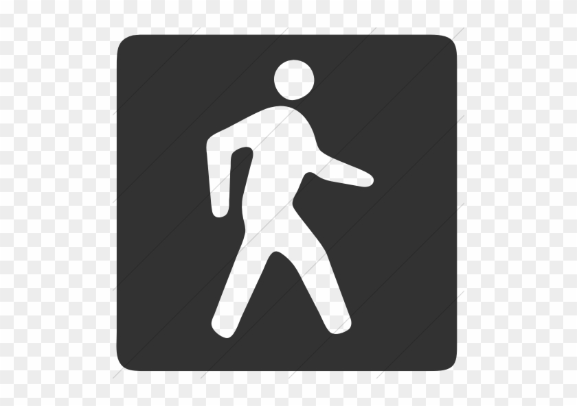 Classica Pedestrian Crossing Icon Simple Dark Gray - Walk Symbols #1700268