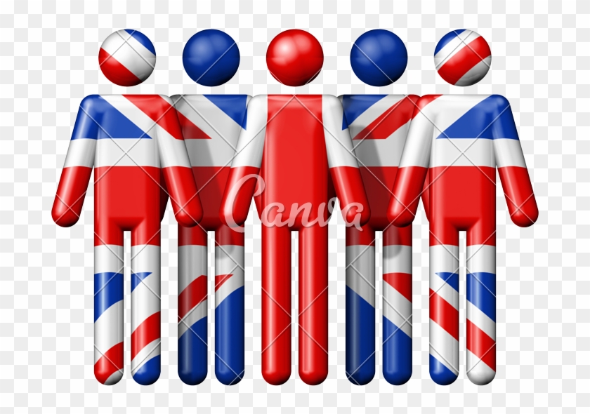 Flag Of United Kingdom, Uk On Stick Figure - Flag #1700347
