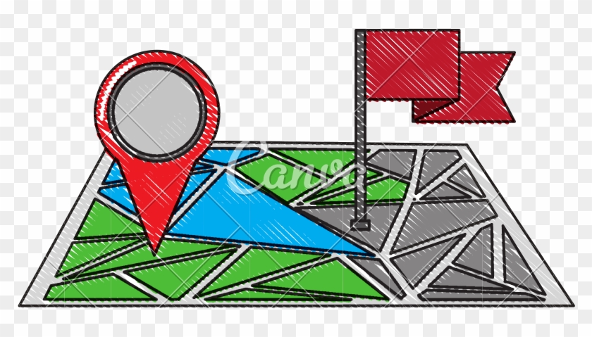 Gps Navigation Flag Pin Map Destination - Triangle #1700691