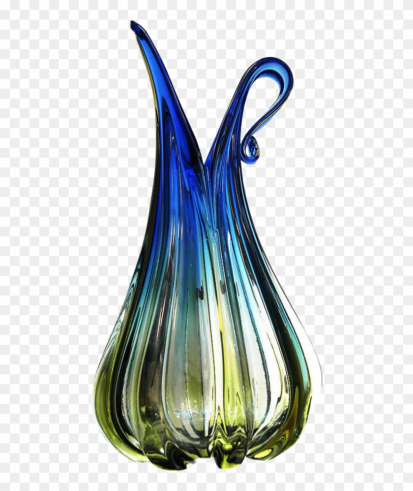 Barovier & Toso Blue Olive Green Glass Vase, Mid Century, - Illustration #1700821