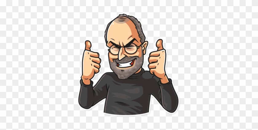 Respect Jobs Steve Thumbsup Victory Yeah Стивджобс - Cartoon - Free  Transparent PNG Clipart Images Download