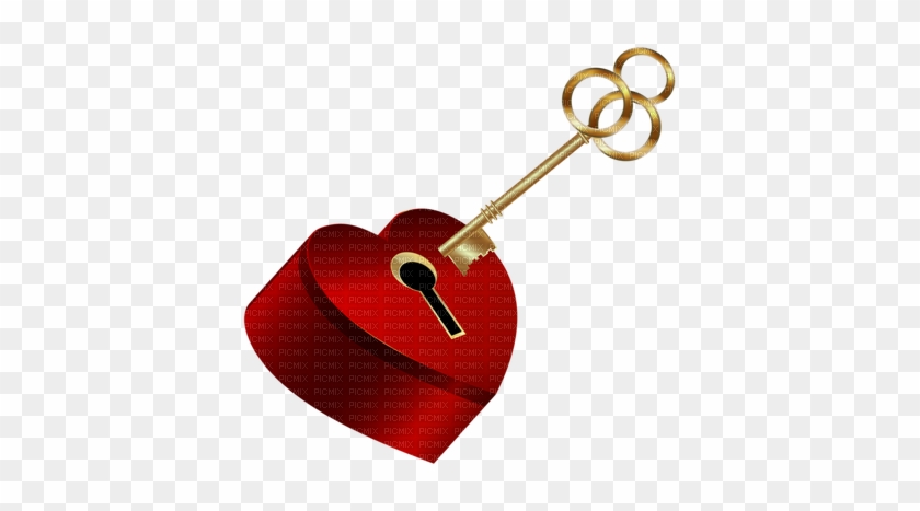 Keys Clip Art Free Golden Locks With An Heart - Coração E Chave Png #1700992
