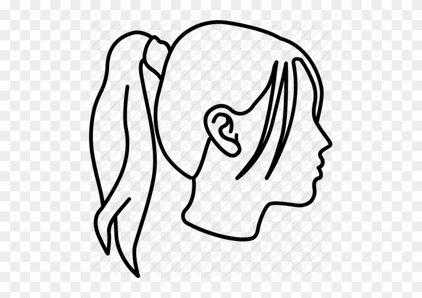 Girls Pony Ponytail Style - Curly Pixie Cut Drawing #1701240