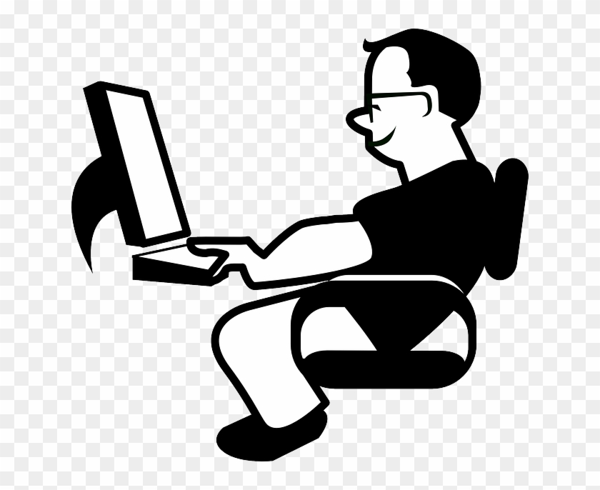 Animated Person Using Computer #1701263