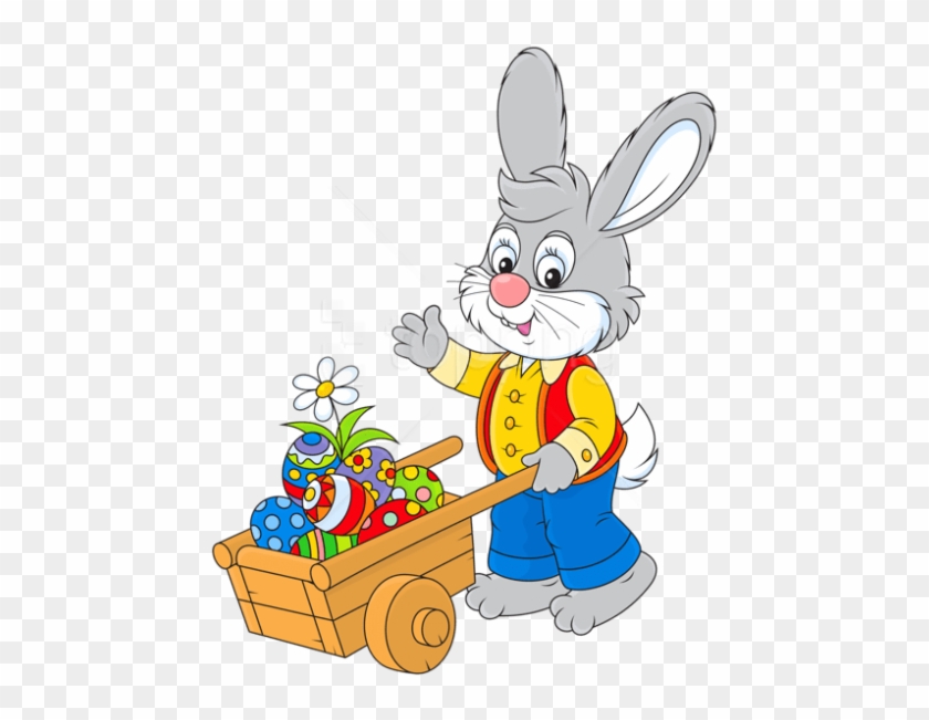 Free Png Download Easter Bunny With Egg Cart Png Images - Easter Bunny Moving Clipart #1701353