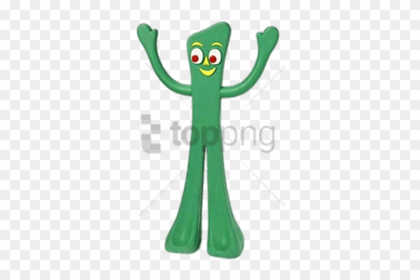 Free Png Download Gumby Holding Up Both Arms Clipart - Green Rubber Dog Toy #1701415