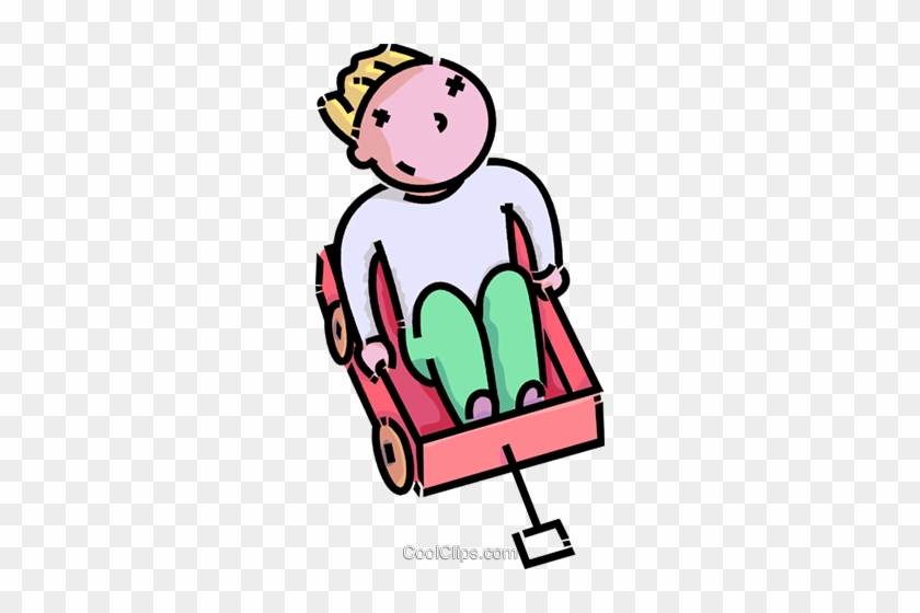 Boy Sitting In His Wagon Royalty Free Vector Clip Art - Boy Sitting In His Wagon Royalty Free Vector Clip Art #1701481