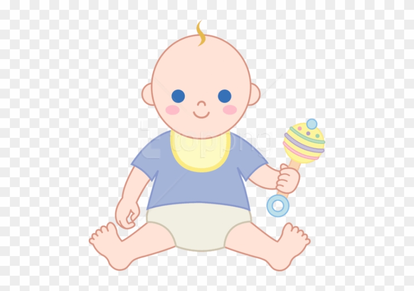 Free Png Download Cartoon Baby Boy Clipart Png Photo - Baby With Rattle Clipart #1701486