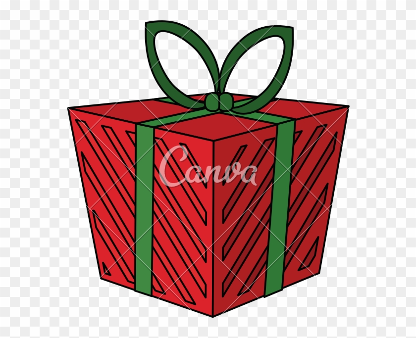 Color Image Cartoon Christmas Giftbox With Wrapping - Color Image Cartoon Christmas Giftbox With Wrapping #1701537