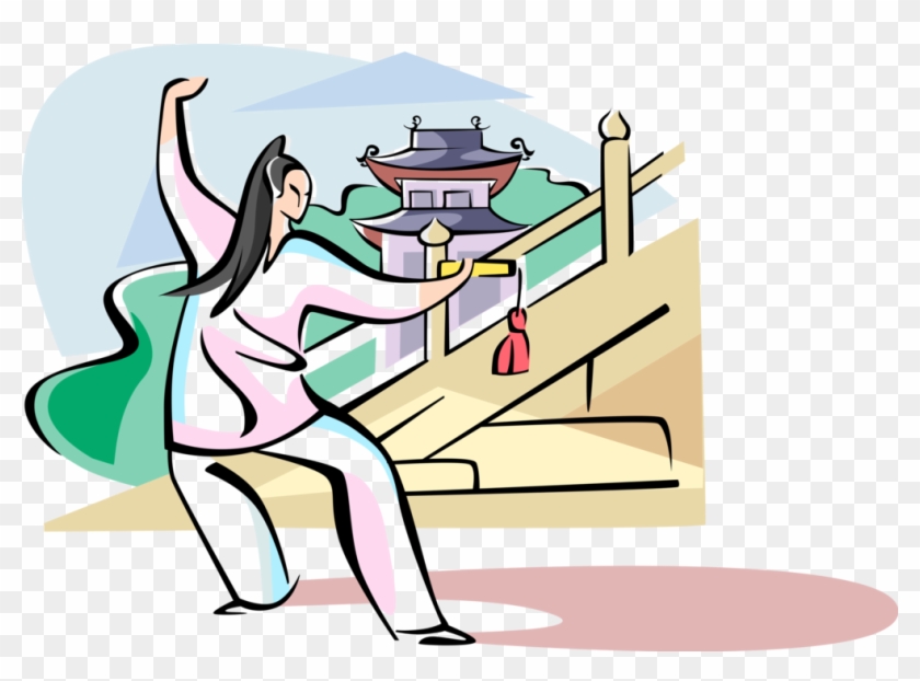 Vector Illustration Of Tai Chi Supreme Ultimate Boxing - Cartoon #1701565