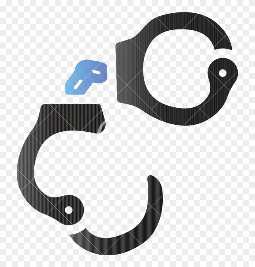 Duo Tone Icon Of Handcuffs - Illustration #1701864