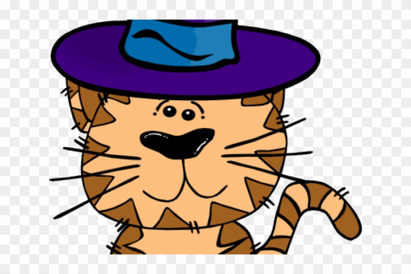 Cat Clipart Hat - Cute Cartoon Cat Clip Art #1701912