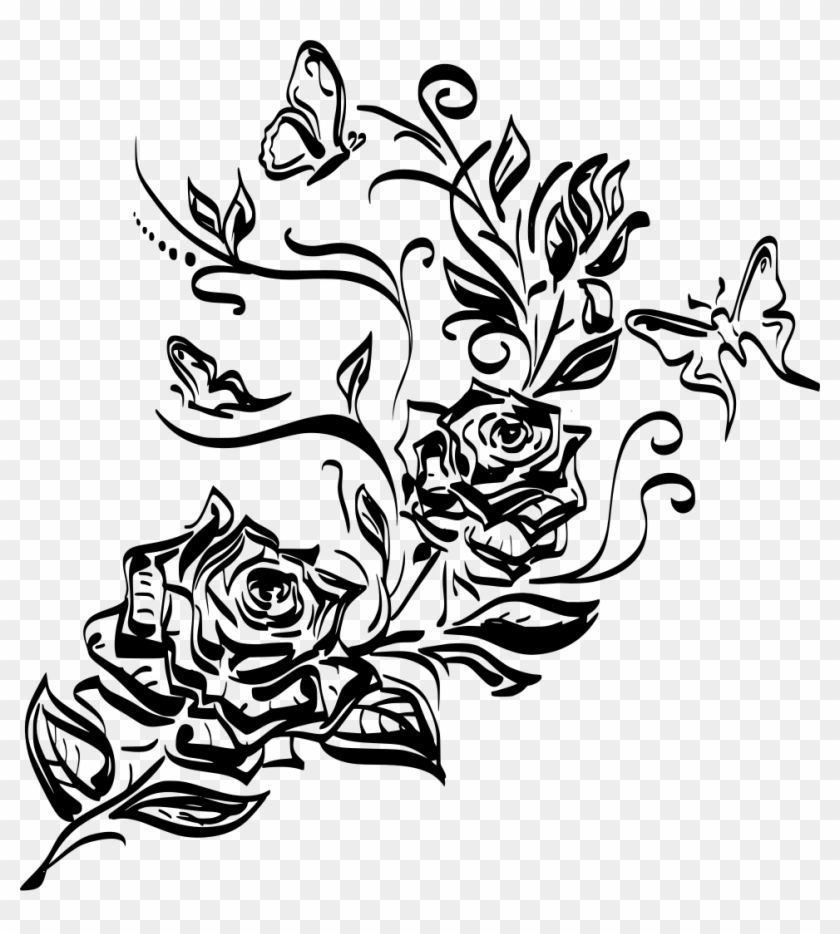 962 X 1024 4 - Rose Png Tattoo Floral #1702200