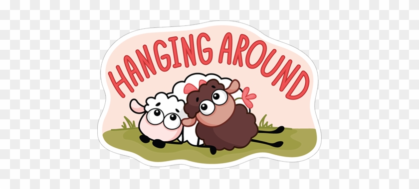 Hanging Around - Sheep Stickers Viber #1702215