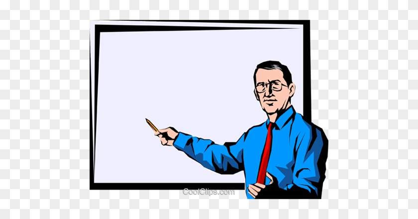 Teacher With Blackboard Royalty Free Vector Clip Art - Professor E Quadro Negro Png #1702367