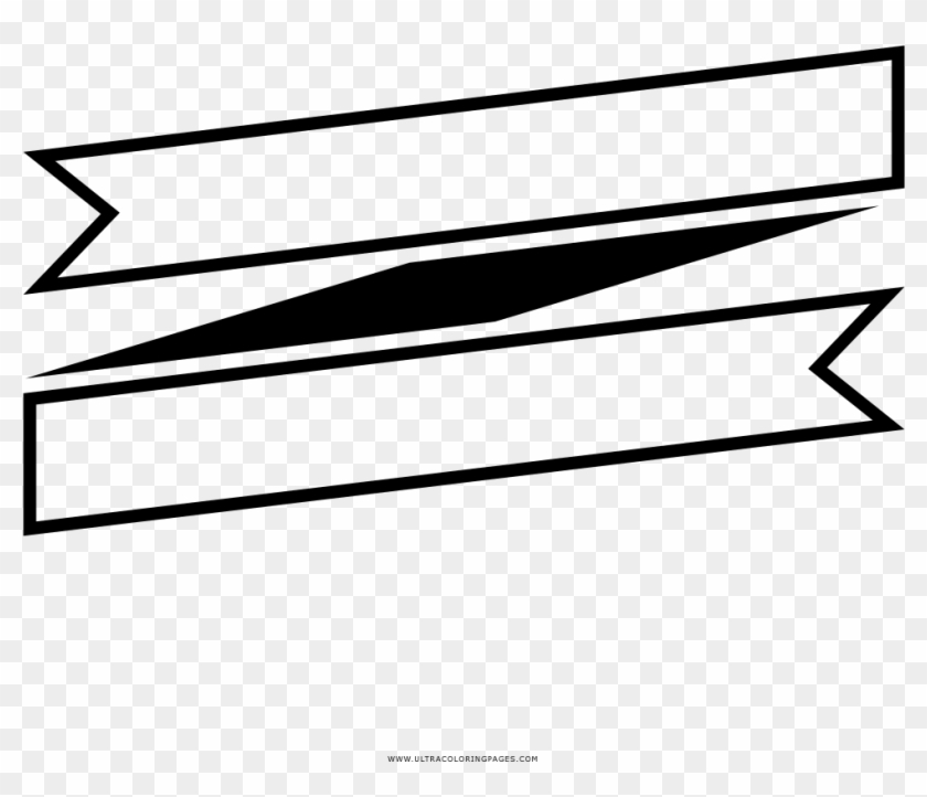 Ribbon Banner Coloring Page - Line Art #1702523