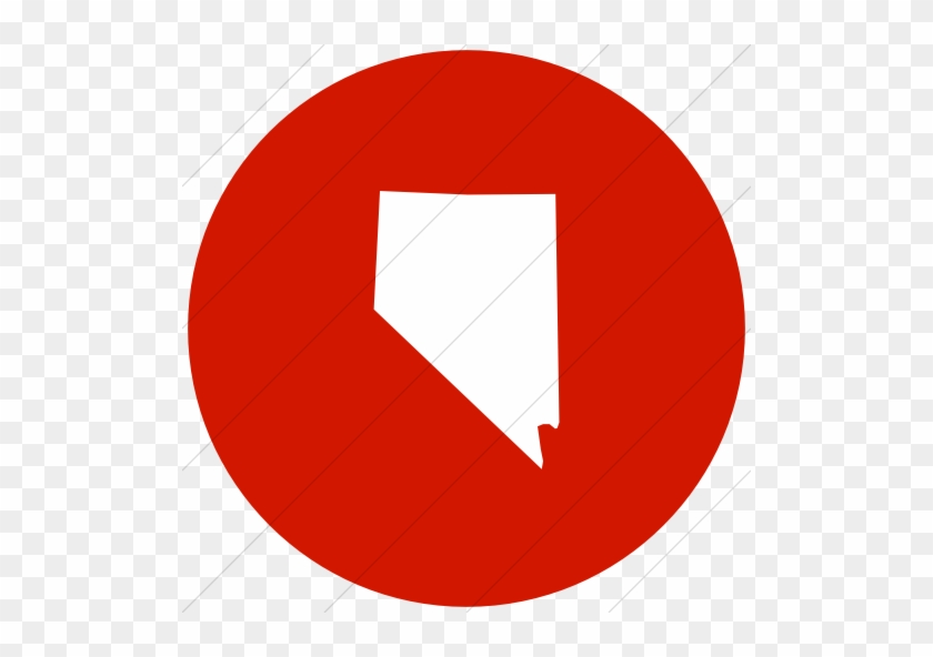 Us States Nevada Icon Flat Circle White On Red - Circle #1702860
