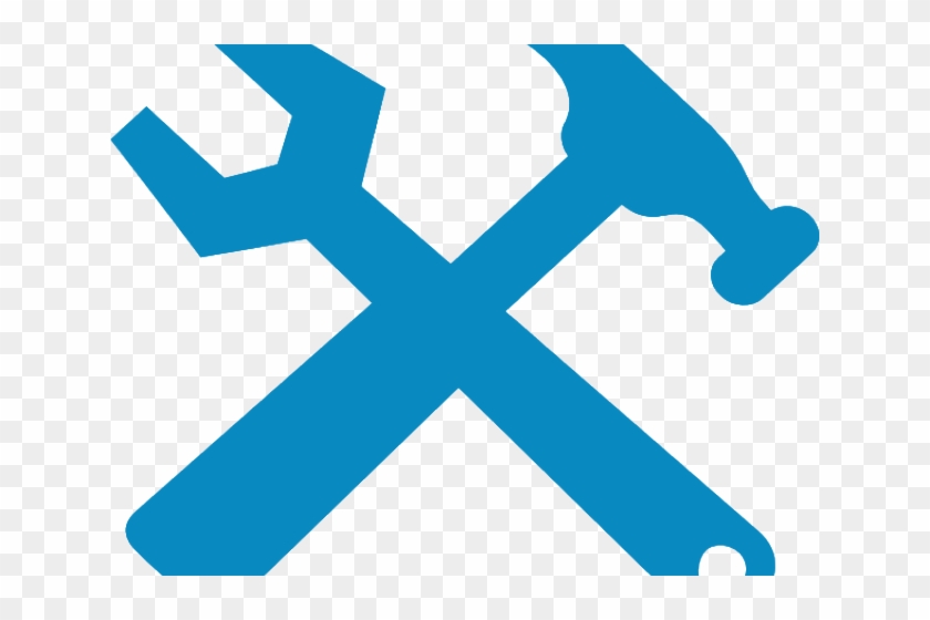 Wrench Clipart Blue - Wrench And Hammer Silhouette #1702934