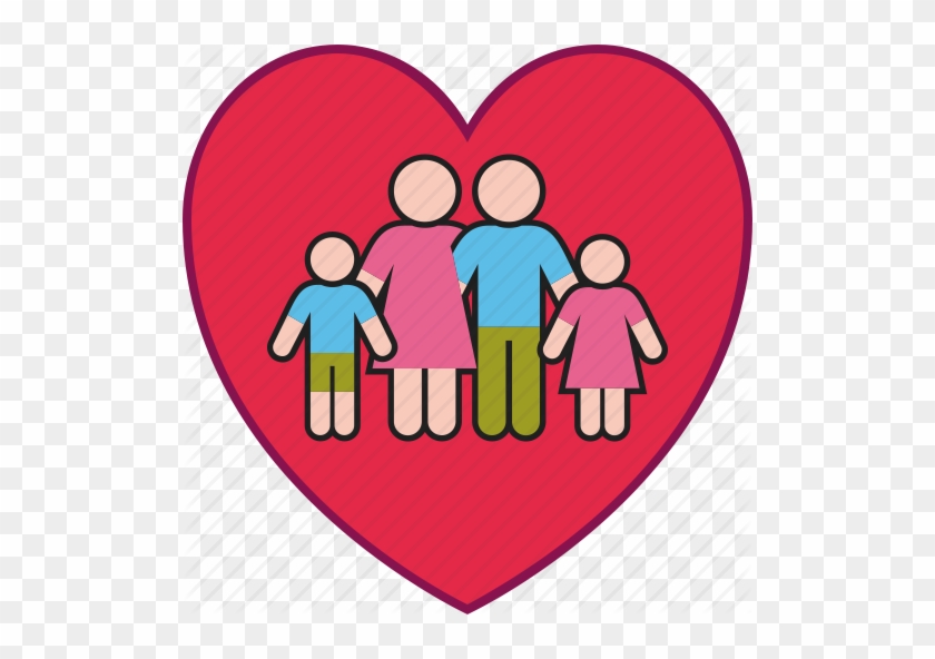 Family Love Heart Clipart Heart Love Clip Art - Family Color Icon Png #1703144