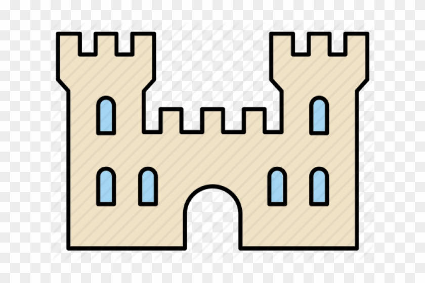 Fortress Clipart Medieval Castle Wall - Outline Of Castle #1703175