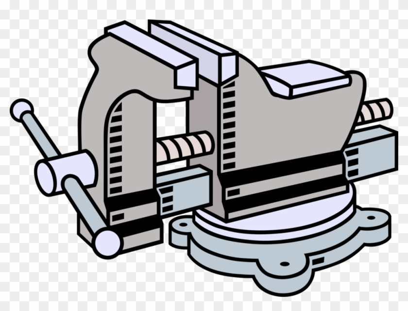 Vector Illustration Of Workbench Vise Or Vice With - Tornillo De Banco Y Sus #1703334