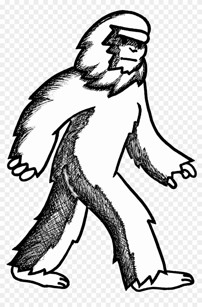 Bigfoot Research Club Looking For Clues - Big Foot Drawing #1703462