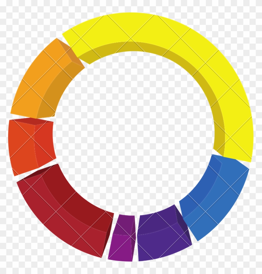 3d Illustration Of A Circular Infographic Element - Color Wheel #1703508