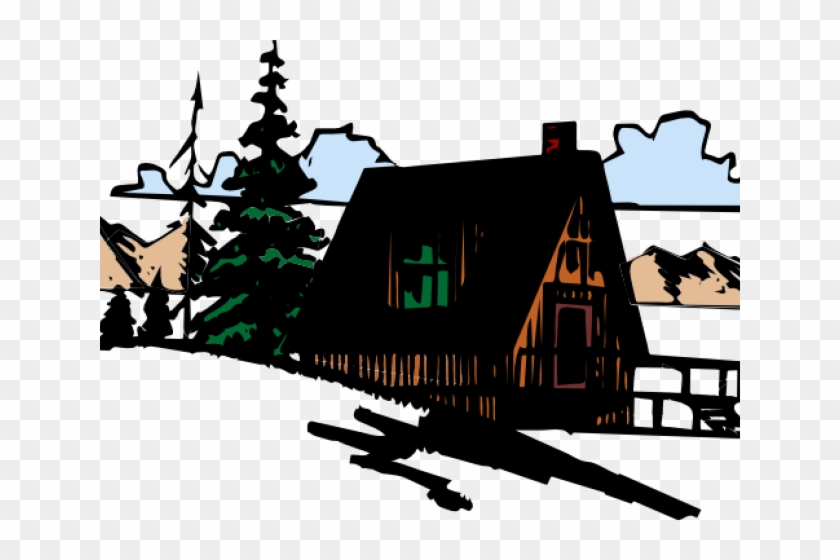 Cabin Clipart Silhouette - Cabin In The Woods Clipart #1703590
