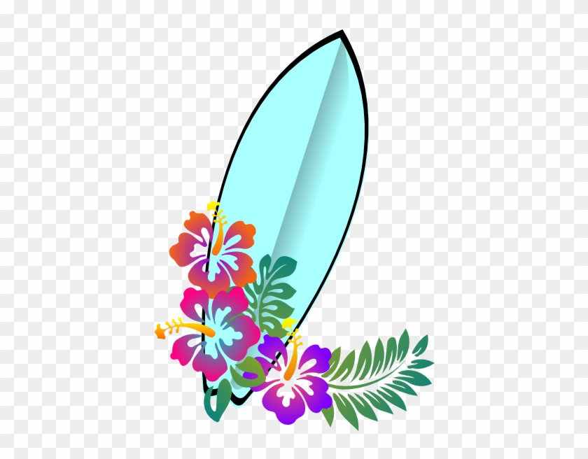 Surfboard Clip Art - Hibiscus Clip Art #1703795