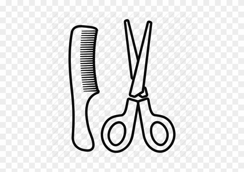 Scissors And Drawing At Getdrawings Com Free - Scissor And Comb Outline #1703926