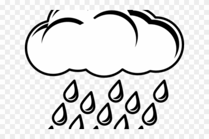 Rain Clipart Outline - Sun And Clouds Clipart Black And White #1703930