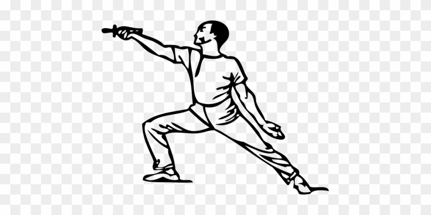 Fencing, Foil, Position, Sports, Man - Draw A Person Lunging #1703958