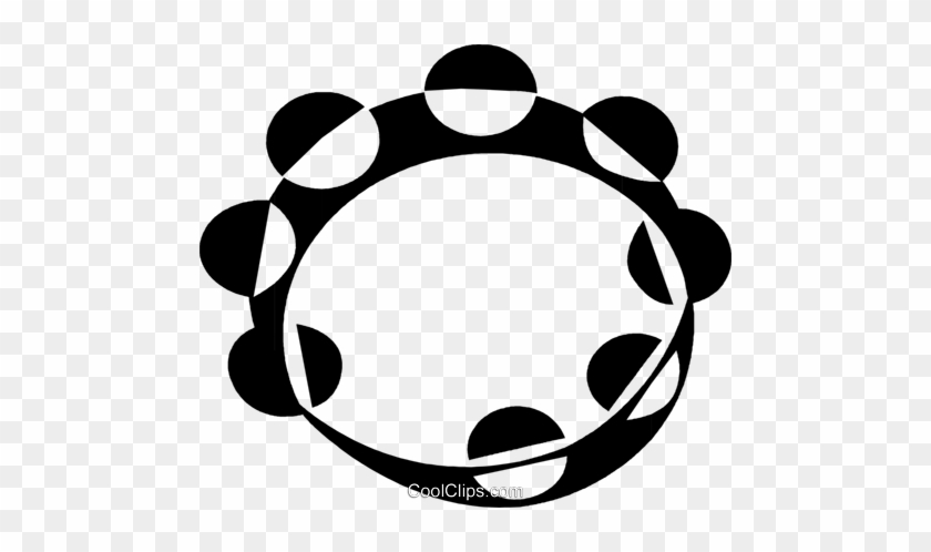 Tambourine Royalty Free Vector Clip Art Illustration - Circle #1703988