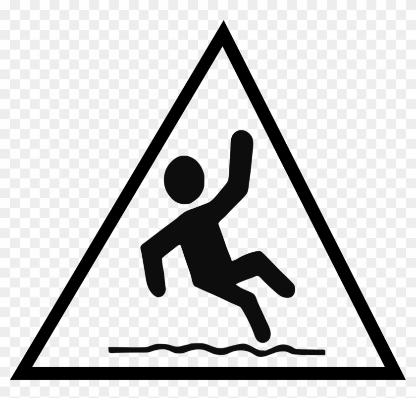 Big Image - Wet Floor Sign Black And White Clip Art #1704066