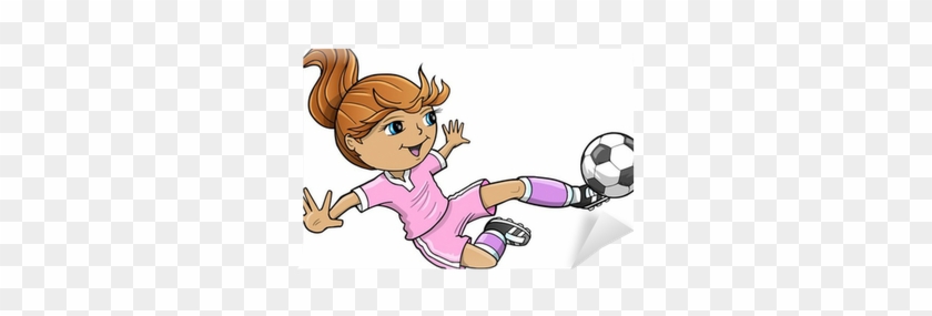Sports Summer Soccer Girl Vector Illustration Wall - Football #1704193