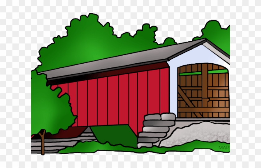 Covered Clipart Covered Bridge - Covered Bridge Clip Art Free #1705076