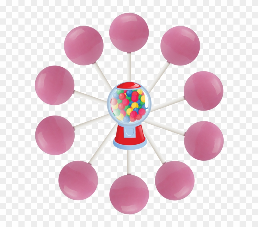 Transparent Lollipop Bubblegum - Cotton Candy Lollipop #1705105