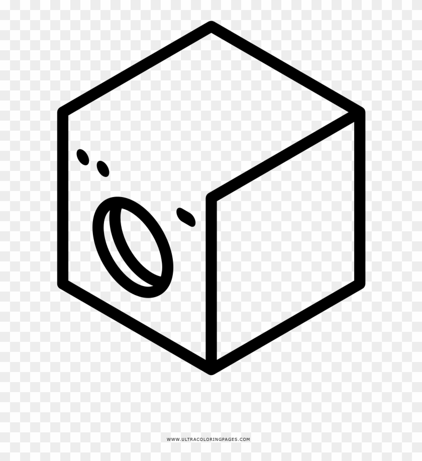 Washing Machine Coloring Page - Cube Clip Art Black And White #1705174