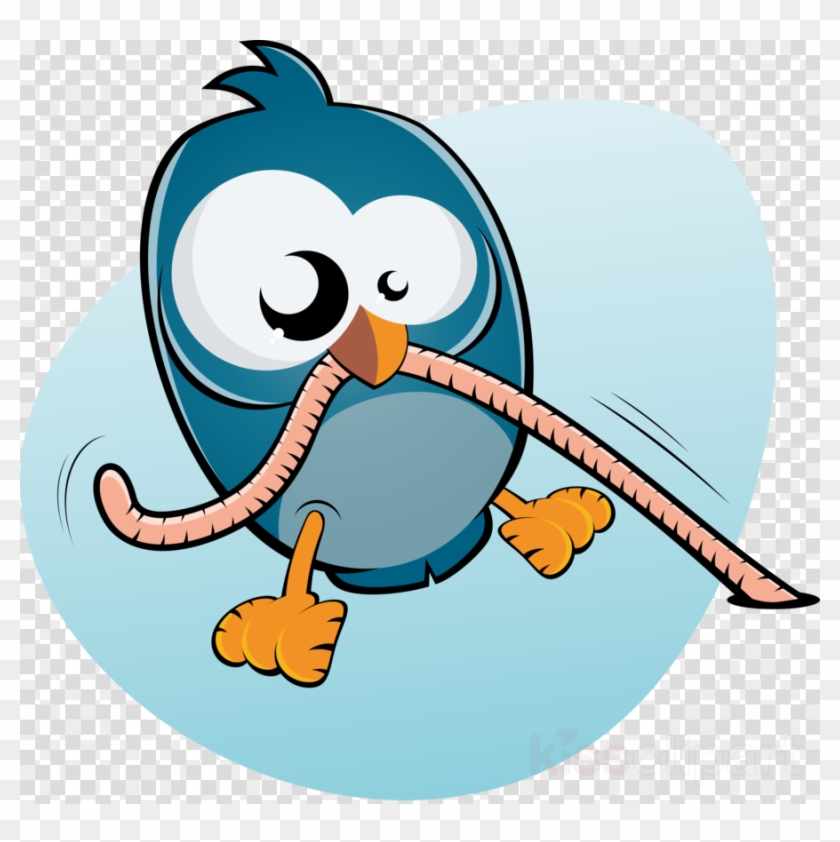 Cartoon Bird And Worm Clipart Bird Worm - Clip Art Early Bird #1705222