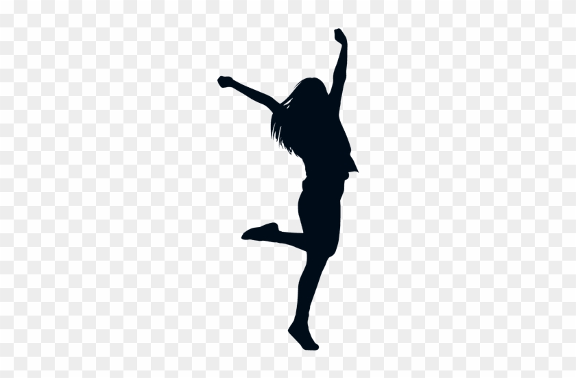 Silhouette Girl Jumping At Getdrawings - Silhouette Happy Woman #1705738