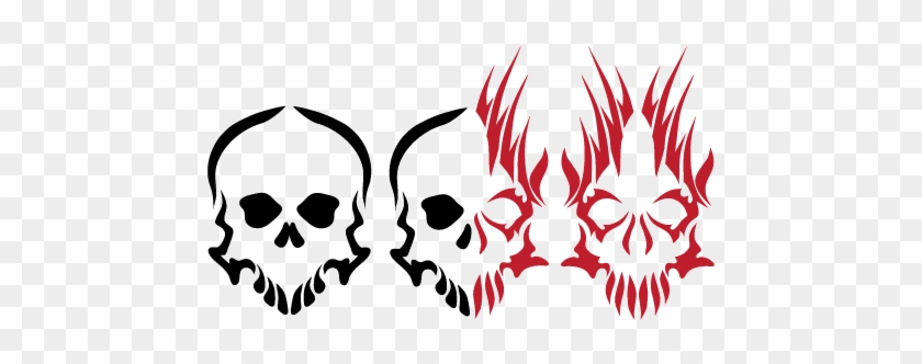 More Like Good And Evil Tribal Skulls By Demonking-aka - Evil Tribal Tattoo Designs #1705929