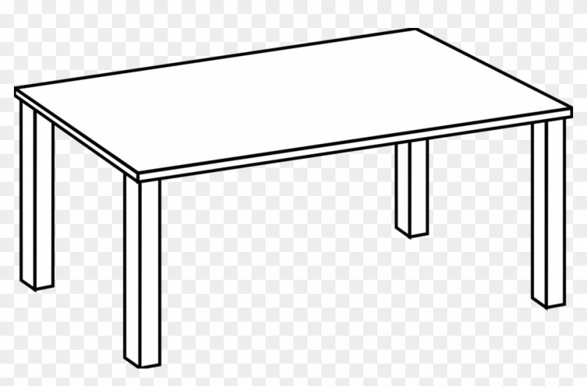 Table Line Art - Clip Art Black And White Table #1705953
