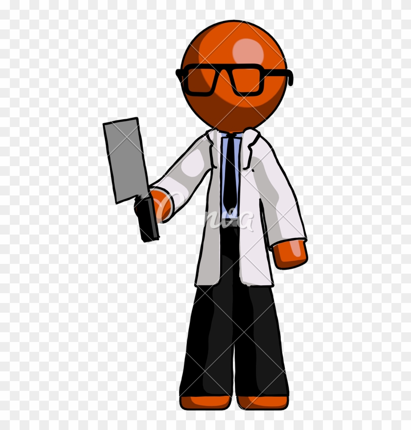 Scientist Man Holding Meat Cleaver - Question Mark Scientist Png #1706181